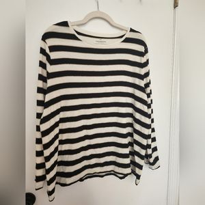 Talbots black, white & gold stripe shirt 3XP